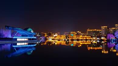 8K延时震撼北京地标蓝色港湾繁华夜景灯光视频的预览图